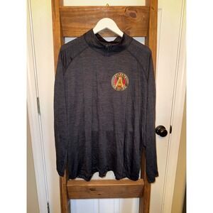Atlanta United FC MLS Pullover Quarter Zip Long Sleeve Shirt‎ Men's XXL Gray